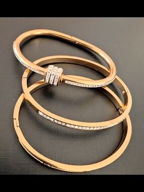 Gold & Crystal-Accented Bangle Set Bracelet Stack